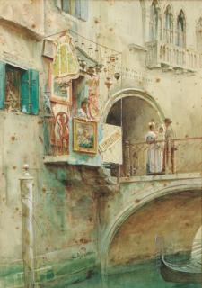 Walter Frederick Roofe Tyndale - Figures on the Ponte dei Dadi, Venice