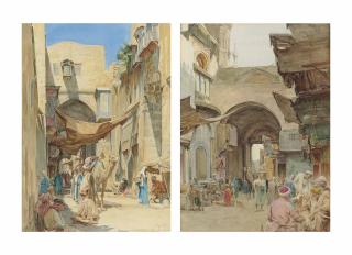 Walter Frederick Roofe Tyndale - The Bab el Zuela, Cairo; and A Souk