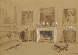 Walter Gay - Interior With Fireplace