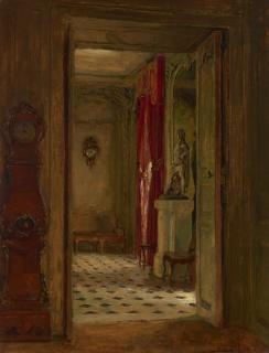 Walter Gay - Untitled (Interior with Longcase Clock)