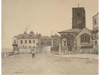 Walter Greaves - Chelsea Old Church, Aldins Coal Wharf And Cheyne Walk