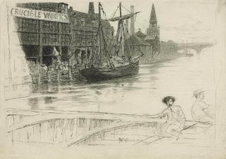 Walter Greaves - Figures on the River Thames below Morgan Crucible Quay, London