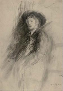 Walter Greaves - Portrait of Henry Greaves In A Hat