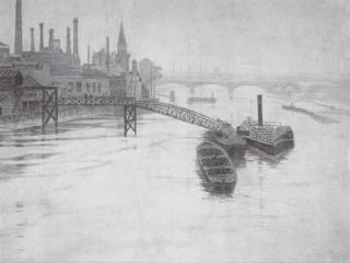 Walter Greaves - Thames River view