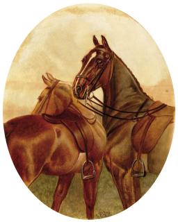 Walter Harrowing - Two Bay Horses