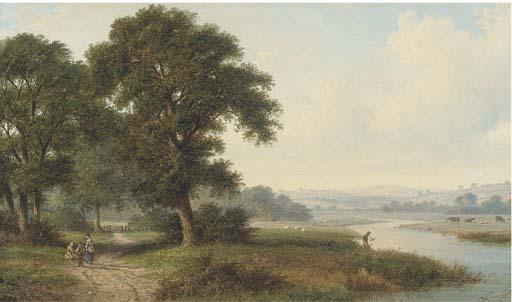 Walter Heath Williams - Children Resting By A Riverside Path