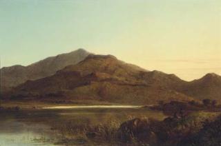 Walter Heath Williams - Fishermen by a lake at dusk