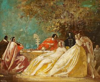 Walter Heimig - Musizierende Gesellschaft im Garten