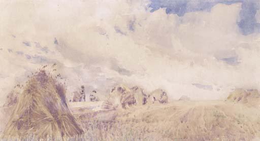 Walter Herbert Withers - Field Labourers Stacking Sheaves of Corn