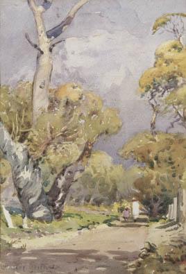 Walter Herbert Withers - Figures Strolling down a Lane