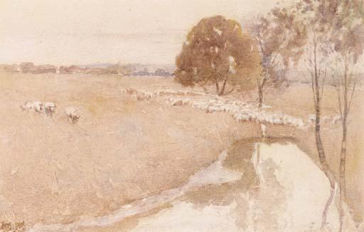 Walter Herbert Withers - Sheep Near A Billabong