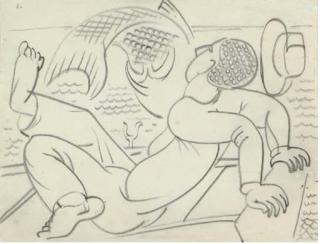 Walter Inglis Anderson - Man and Jumping Fish