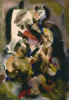 Walter Jacob - 2 Bll.: Am Tisch. Entwurf zum \