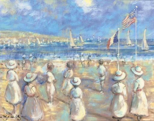 Walter John Beauvais - A hot summers day, Deauville