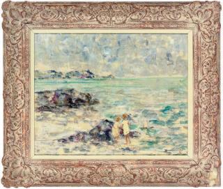 Walter John Beauvais - Children playing with a sailing boat