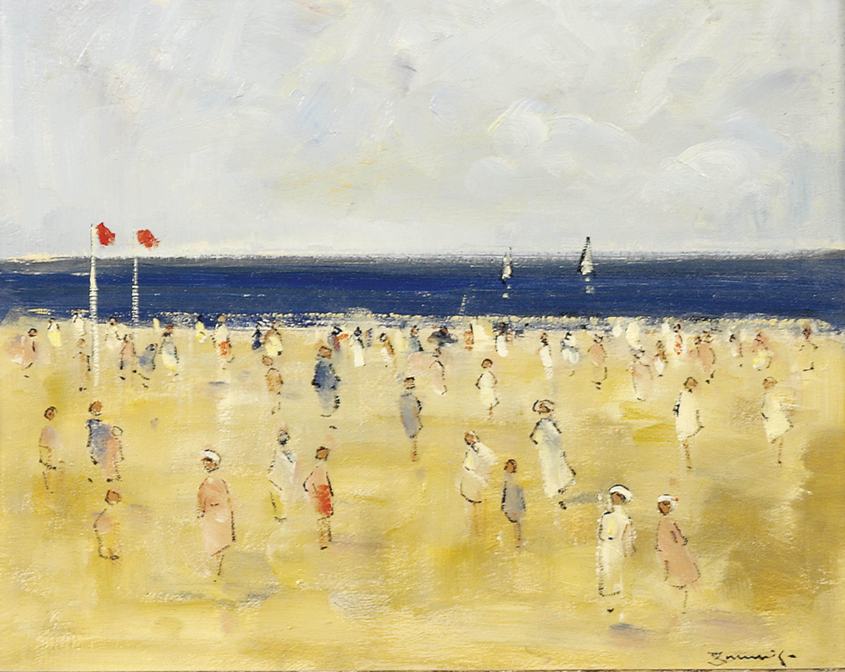 Walter John Beauvais - Plage á Deauville