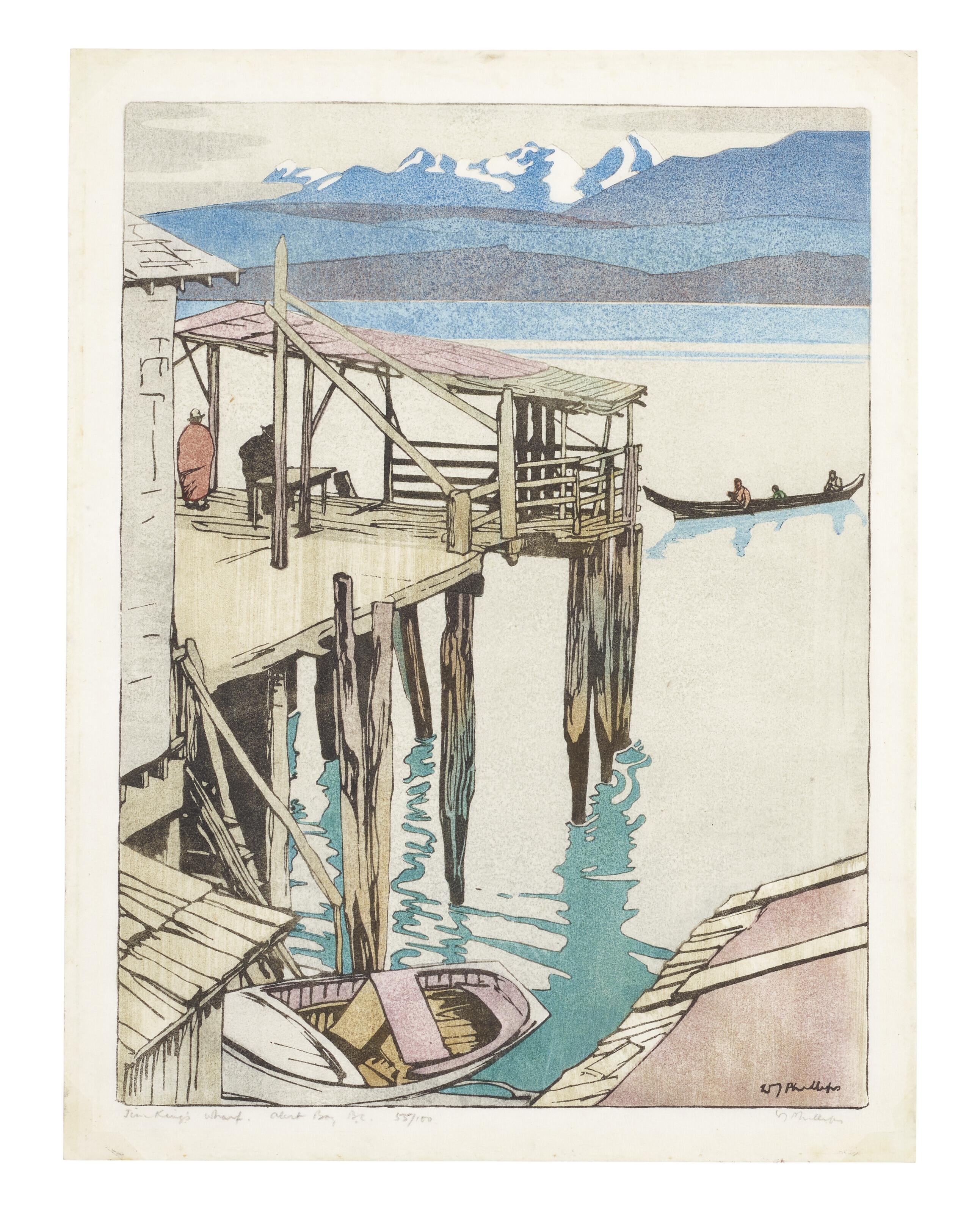 Walter Joseph Phillips - Jim King\'S Wharf, Alert Bay, British Columbia