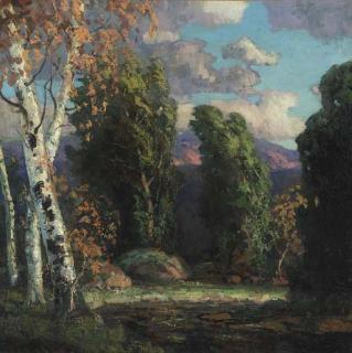 Walter Koeniger - Summer Landscape with Birch Trees