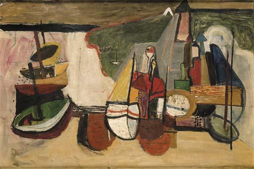 Walter Kurt Wiemken - Strand Mit Schiffen, Collioure, 1932