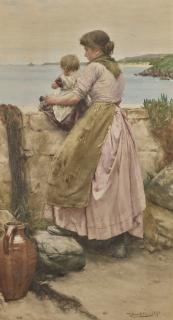 Walter Langley, R.I. - By the sea