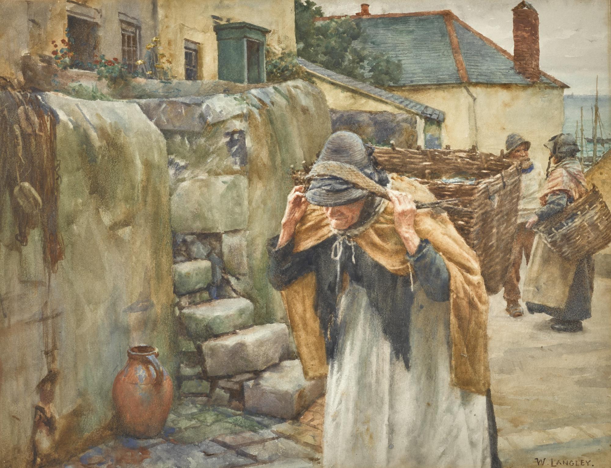 Walter Langley, R.I. - Carrying The Catch