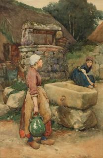 Walter Langley, RI - By the well, Brittany