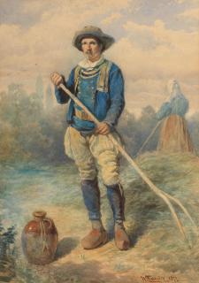 Walter Langley, RI - In the hayfield