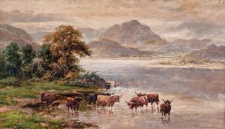 Walter Langley - Cows Drinking