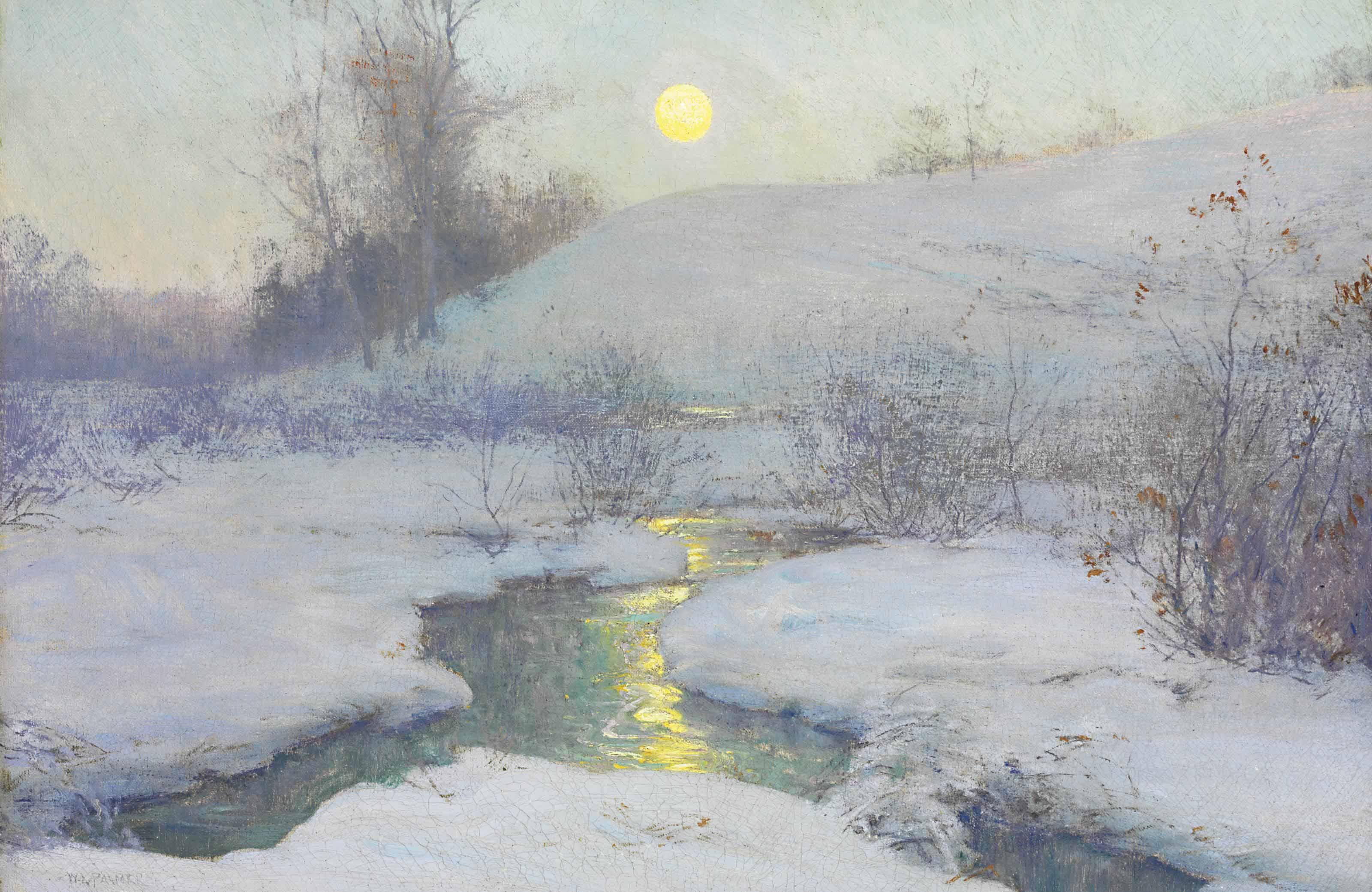 Walter Launt Palmer - Moonrise at Dusk