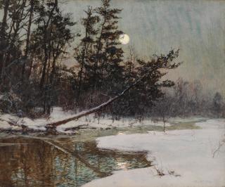 Walter Launt Palmer - Moonrise Over a Snowy Landscape