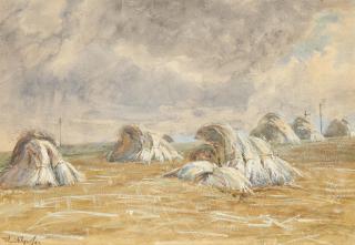 Walter Leistikow - Korngarben auf dem Feld.