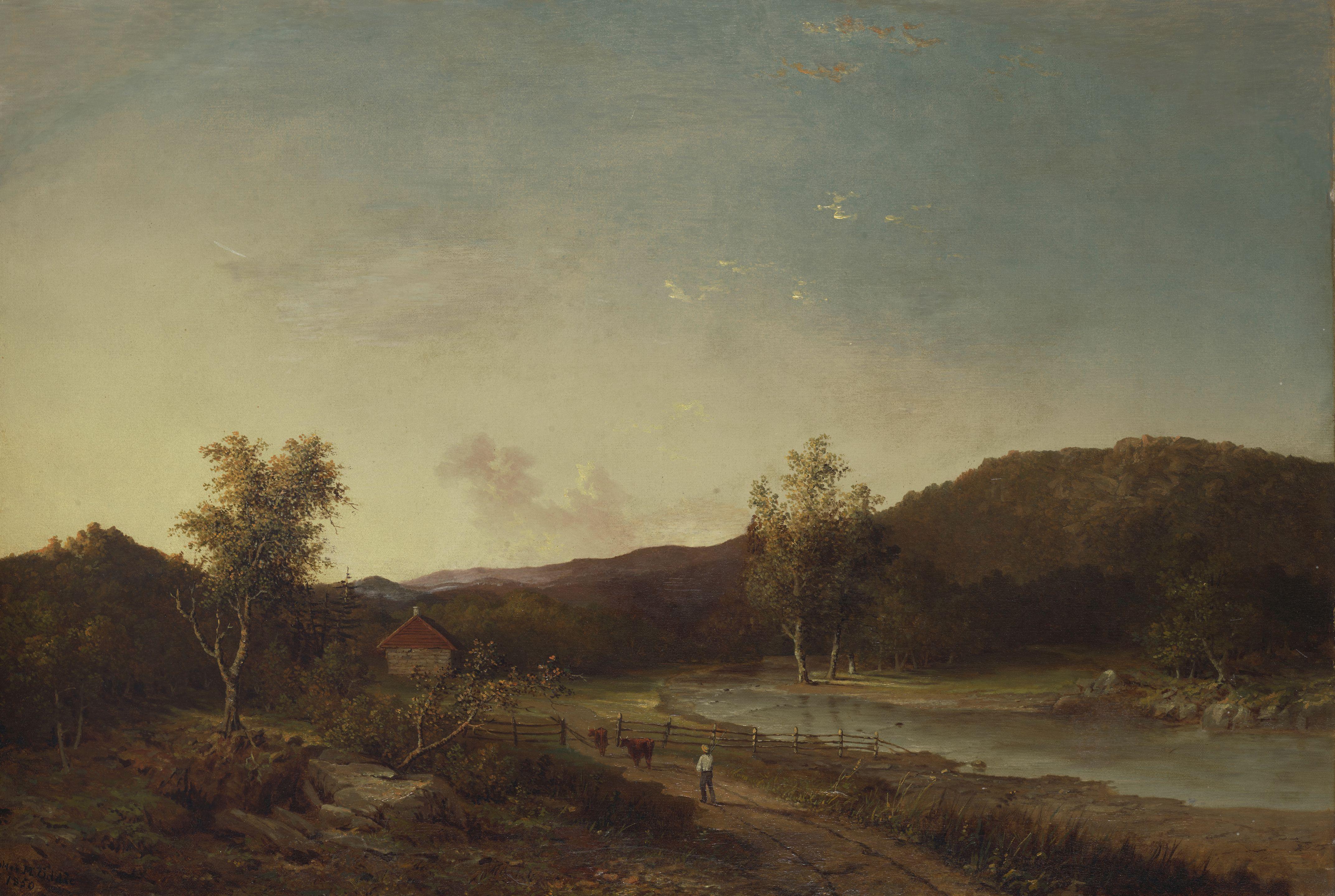 Walter Mason Oddie - Fisherman Guiding the Cattle Home