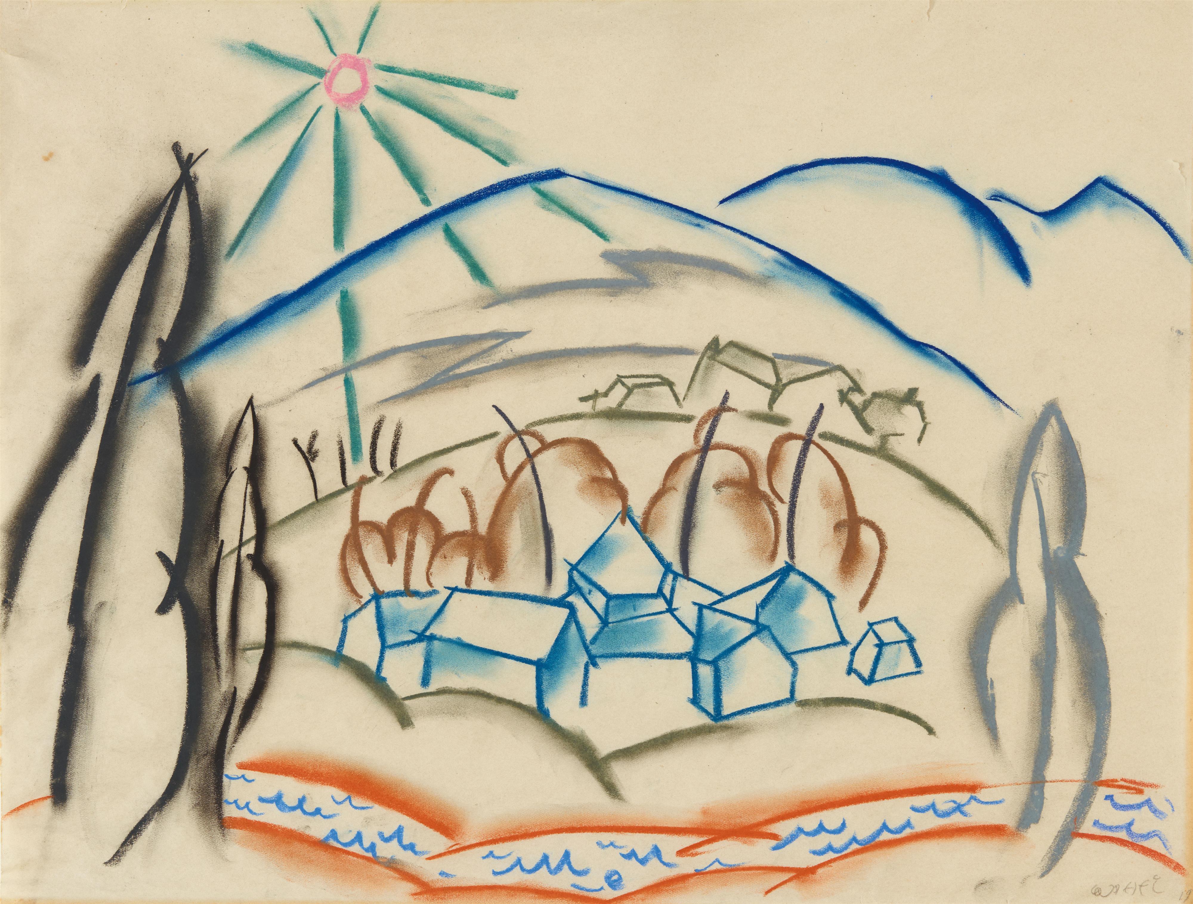 Walter Ophey - Häuser in den Bergen