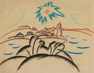 Walter Ophey - Landschaft mit Sonne