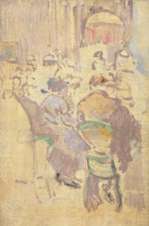 Walter Richard Sickert A.R.A. - Café Interior, Baccarat, Dieppe 61.3 x 40.7 cm. (24 1/8 x 16 in.)