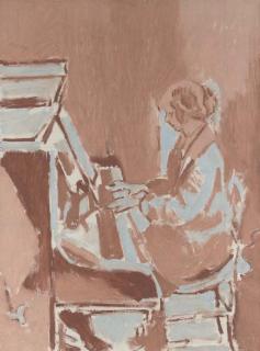 Walter Richard Sickert, A.R.A. - Girl Playing A Piano