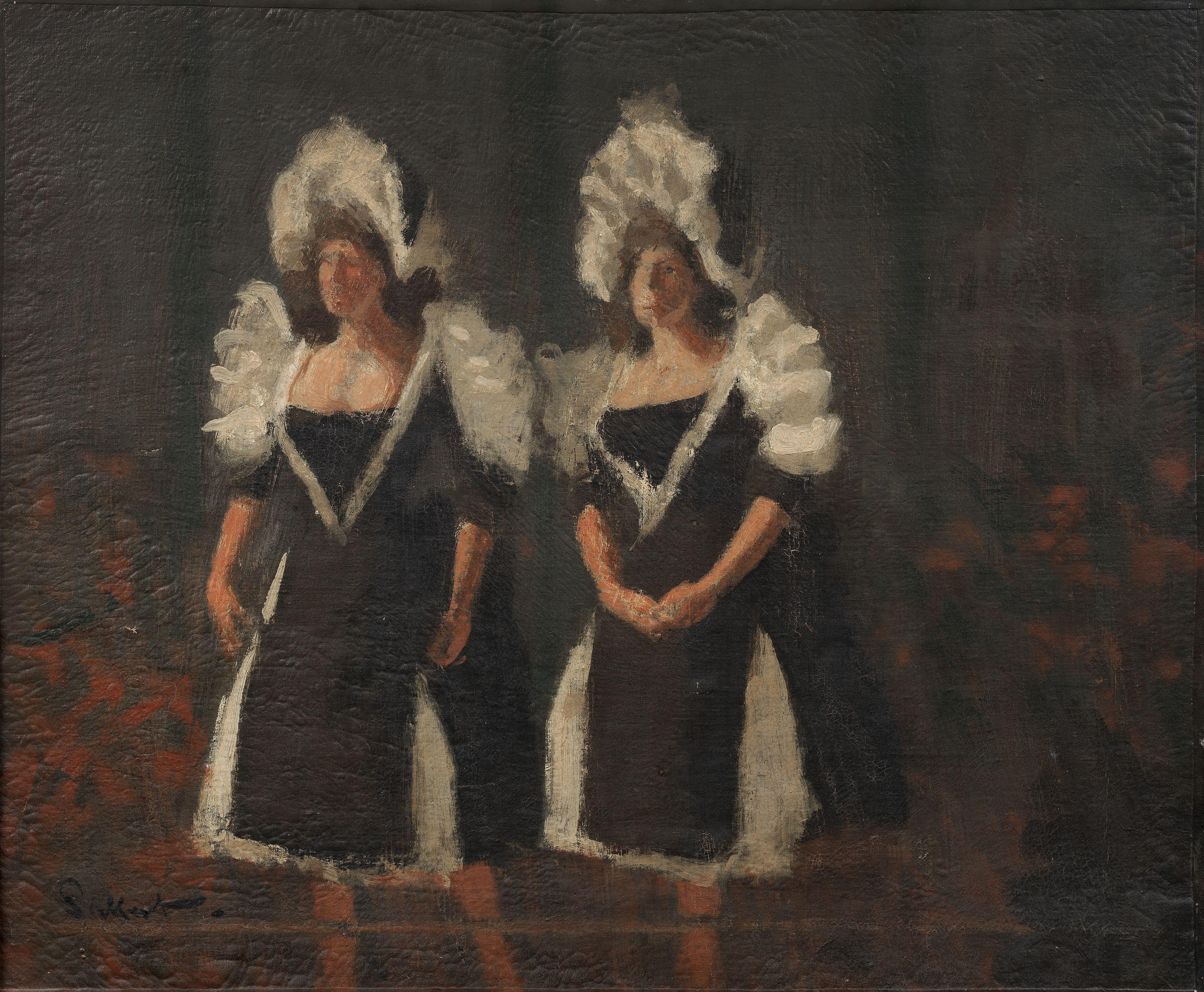 Walter Richard Sickert A.R.A. - Over the Footlights (The Lloyd Sisters) 50.8 x 60.5 cm. (20 x 23 2/3 in.)