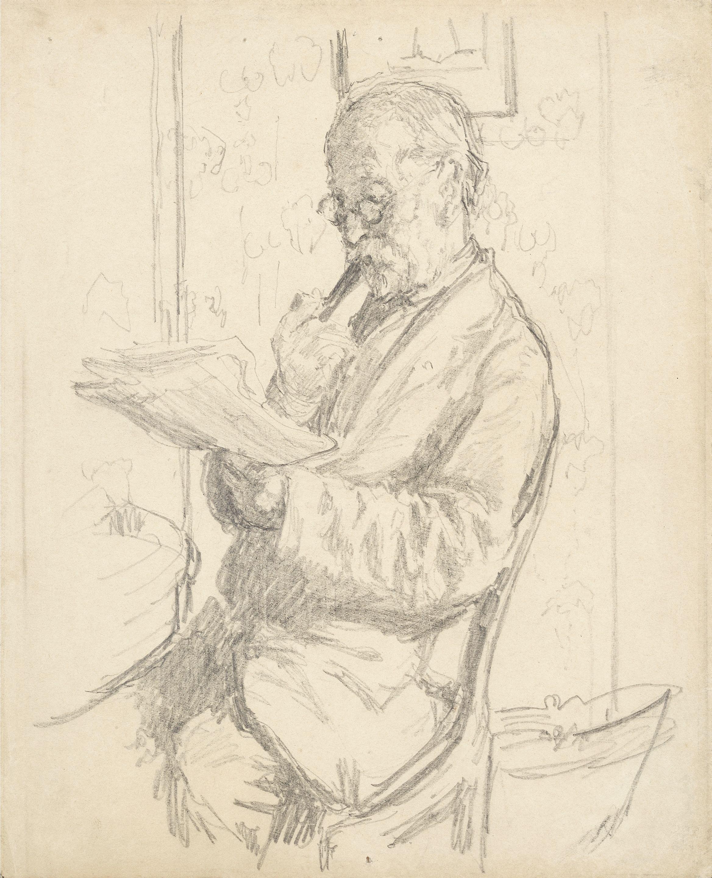 Walter Richard Sickert A.R.A. - Portrait Of A Man Reading (Unframed)