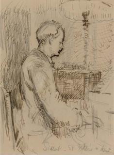 Walter Richard Sickert, A.R.A. - Rupert Lee Playing The Piano
