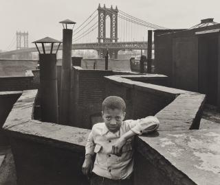 Walter Rosenblum - Boy on Roof, Pitt Street, New York, 1950