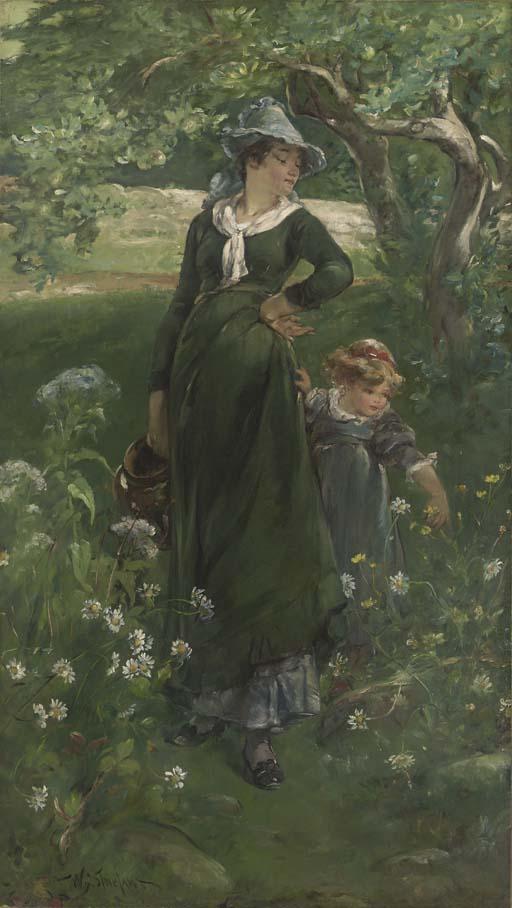Walter Shirlaw - Mother And Daughter