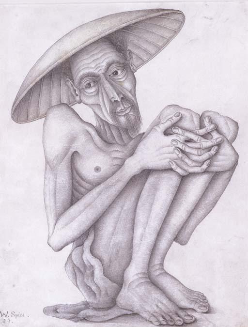 Walter Spies - Seated Man