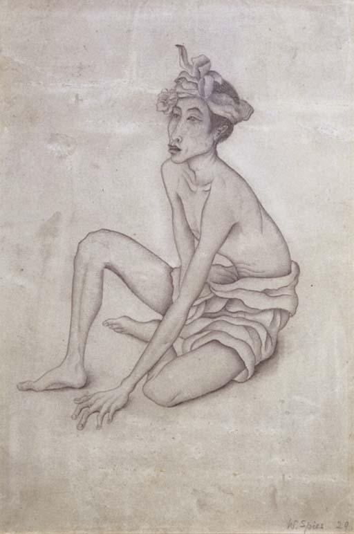 Walter Spies - Sitting Balinese man