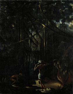 Walter Spies - Waringin Mit Zwei Jungen Baliern (Banyan With Two Young Balinese)