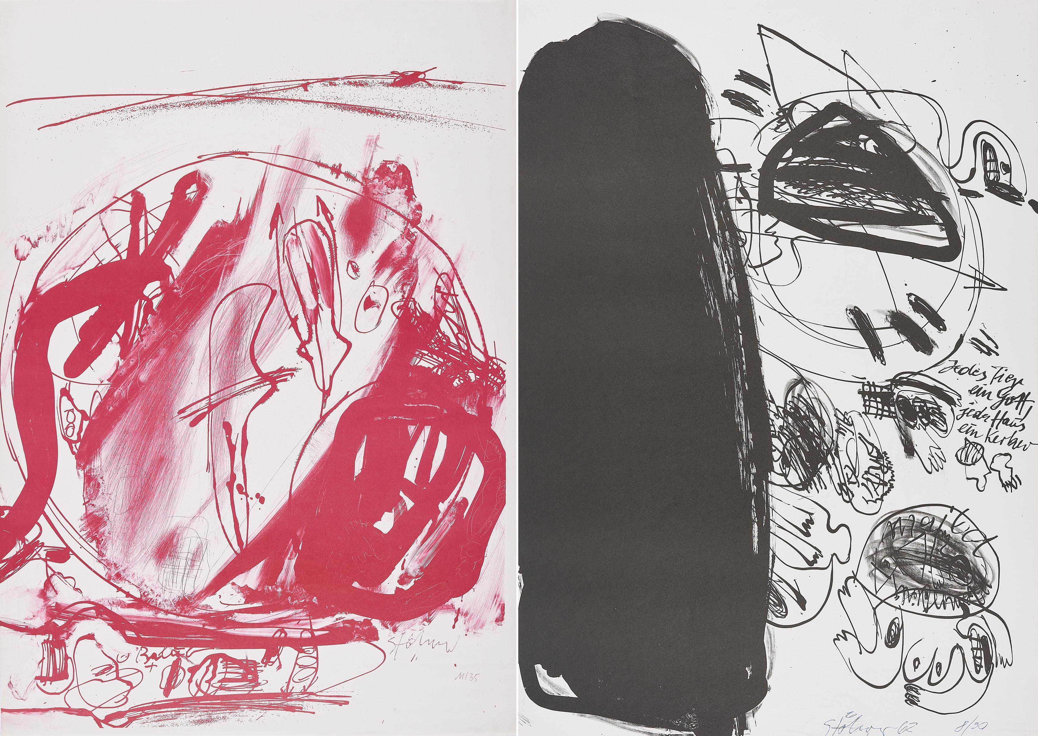 Walter Stöhrer - Konvolut von 2 Lithografien.