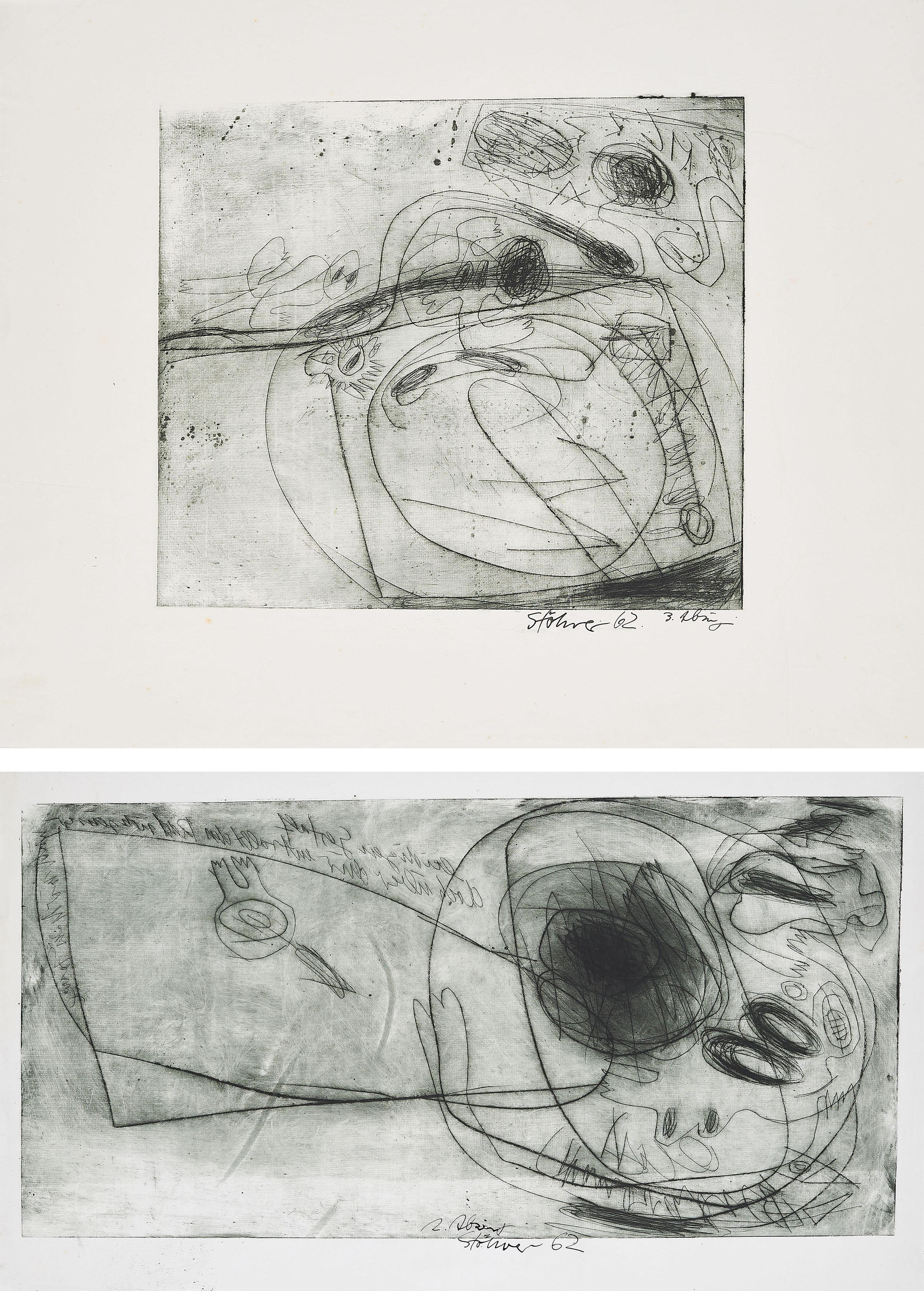 Walter Stöhrer - Konvolut von 2 Radierungen.