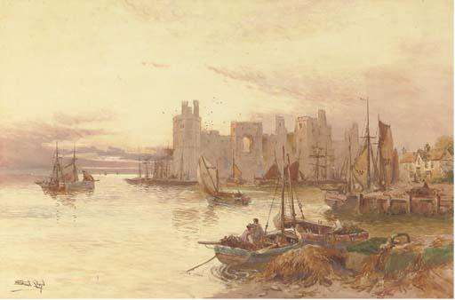 Walter Stuart Lloyd - Carnaervon Castle from across the water