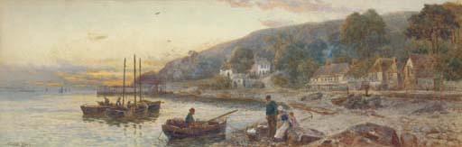 Walter Stuart Lloyd - Sorting the catch at dusk, Babbacombe Bay, South Devon