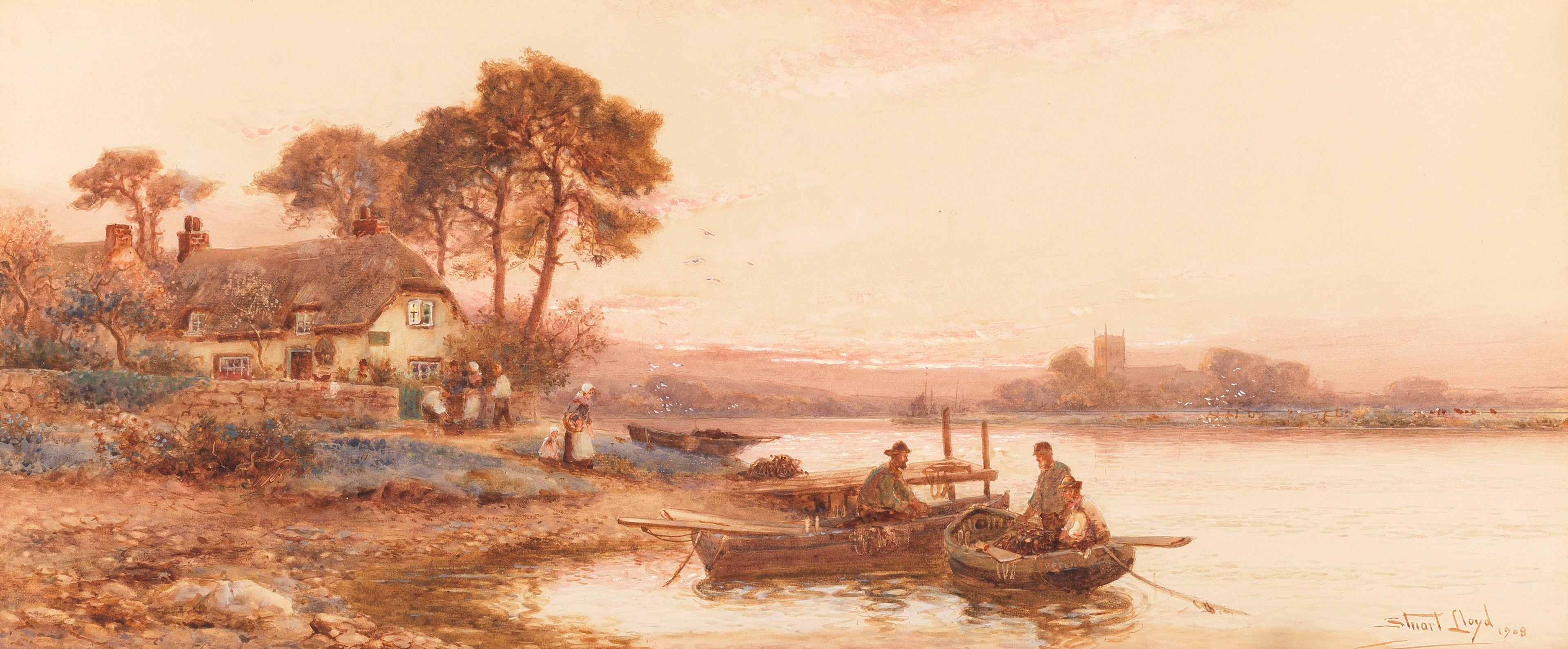 Walter Stuart Lloyd - \'The Fisherman\'s Home, Christchurch Hunts\'