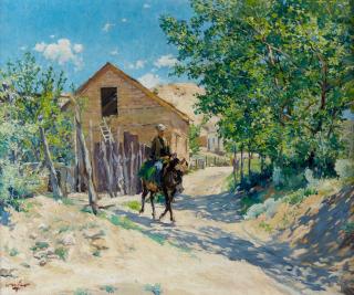 Walter Ufer - Lone Rider in Old Santa Fe